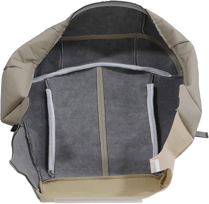 GXARTS Driver and Passenger Side Bottom and Top Lean Back Replacement Leather Seat Cover and Driver Foam Cushion Pad Compatible with Chevy Tahoe Suburban 1500 2500 1999-2002 Shale Light Tan #522/922