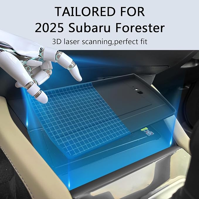 Center Console Wireless Charging Protective Mat fits for 2025 2026 Forester Accessories (Base Premium Sport Wilderness Limited Touring) Center Console Inserts Liner Anti-Slip Anti-Dust Waterproof Mats