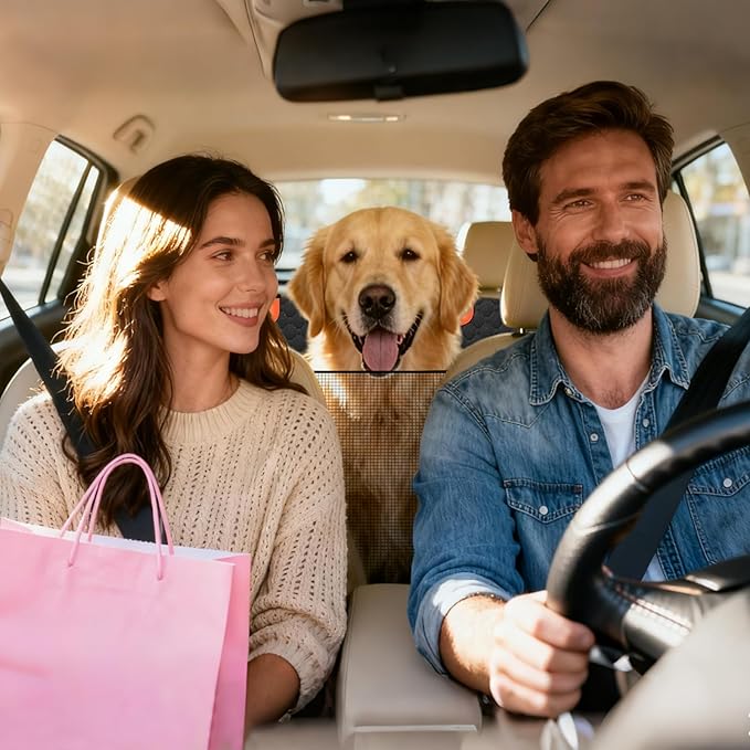 Back Seat Extender for Dogs, Dog Back Car Seat Cover Hard Bottom Holds 400lbs, Upgraded Material Waterproof Pet Car Bed Dog Hammock for Car, SUV, Truck