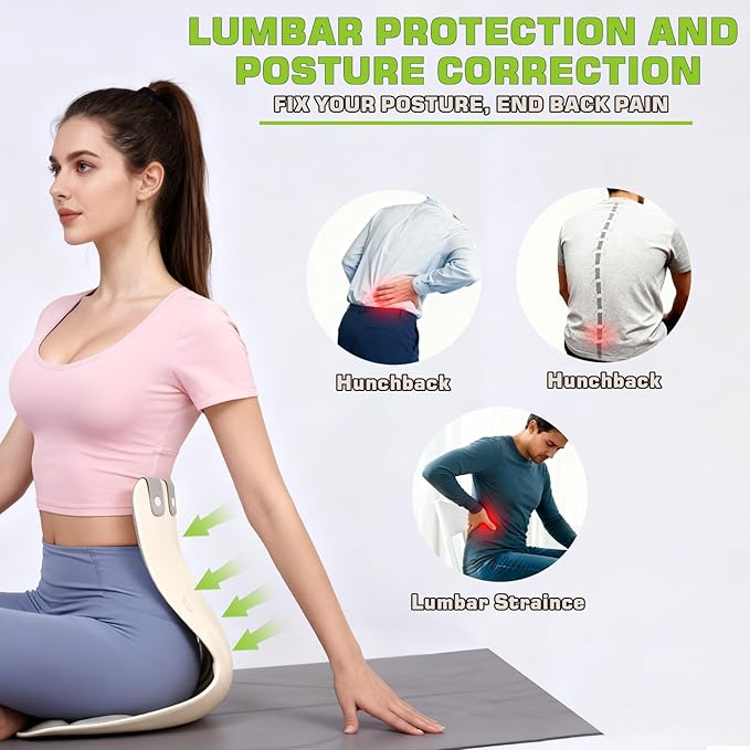 3 PCS Ergonomic Back and Lumbar Support Pillow for Office Chair, Legless Floor Seat with Back Support and Detachable Cushion, Office Chair Posture Corrector for Family Sets