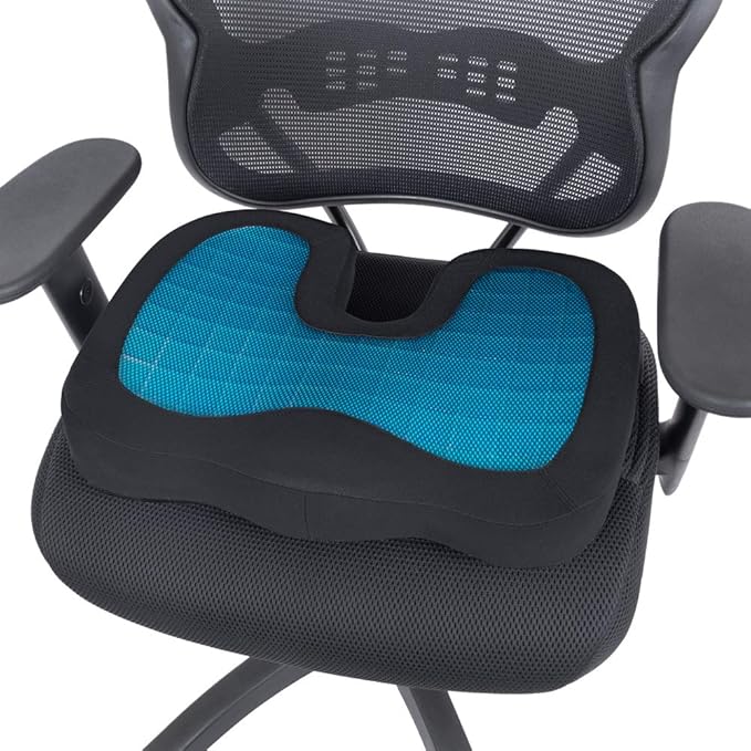 Motor Trend Car Lumbar Support & Cooling Seat Cushion, Combo Set - Made with Memory Foam for Maximum Coccyx Comfort & Back Tailbone Pain Relief, Ideal for Car and Office Chairs