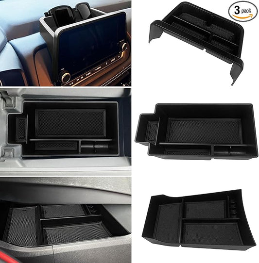 3PCS Center Console Organizer Compatible with 2021-2025 2026 Nissan Rogue S/SV/Rock Creek Accessories, Dashboard Tray Armrest Storage Box Lower Center Console Tray (Only Fit 8-Inch Screen)