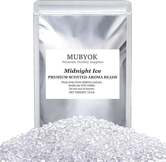 MUBYOK 1.5LB Midnight Ice Premium Scented Aroma Beads for Making Car Freshies Supplies PreScented Beads for Car Air Freshener Sachets Long-Lasing Scent