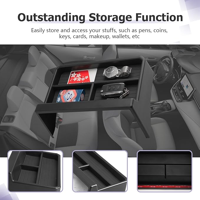 LUWU Dashboard Storage Tray Compatible with 2026 Toyota Corolla Cross & 2025 2026 Corolla 10.5-inch Behind Screen Organizer Center Console Display Box Dash Tray Accessories (Only for 10.5" Screen)
