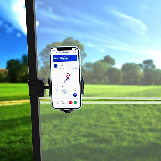 10L0L Golf Cart Phone Holder iPhone Caddy Mount Fits Yamaha EZGO TXT RXV Club Car w/ 0.75"-1.25" Square Tube Stand Bracket