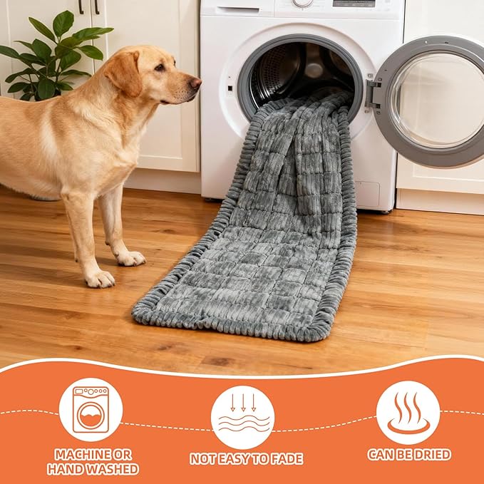 Backseat Pet Bed Mat, Deluxe Dog Seat Covers,Truck Plaid Dog Bed for Car Back Seat, Non-Slip Travel Pet Mat, Back seat Extenders for Car/SUV (for L-Grey)