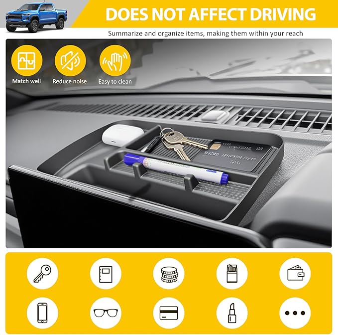 Center Console Organizer for 2023-2025 Chevy Chevrolet Colorado/GMC Canyon Dashboard Insert Tray Dash Storage Box for 2023 2024 2025 Colorado/Canyon Accessories