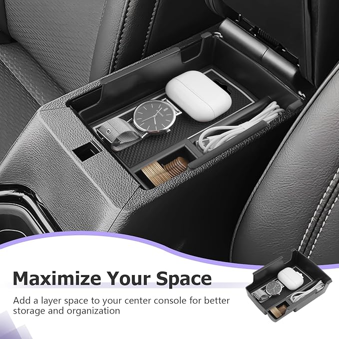 LUWU Center Console Organizer Compatible with Jeep Compass 2021-2026/Dodge Hornet 2023-2026 Accessories Armrest Console Storage Box Insert Tray ABS Material Coin Container White