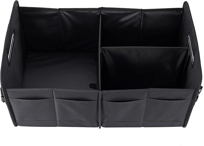 Car Trunk Organizer Car Storage Organizer Collapsible Multi Compartment Car Organizer Adjustable Straps Car Organizer for SUV(Black)