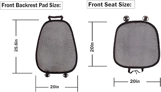 acdiac Summer Cool 3D Air Mesh Breathable Vented Car Seat Cushion Pad Set,Universal Auto Back Cooling Ventilated Seat Cover for Car SUV Truck Van Pickup (Black, 1 Pack seat pad +1 Pack Back Cushion)