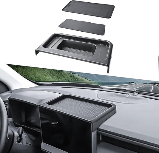 TACOBRO Dashboard Storage Organizer Compatible with Ford Maverick 2025 2026 Accessories, (Only Fit 13.2-in. Audio Multimedia) Interior Insert Center Console Dash Mounted Holders