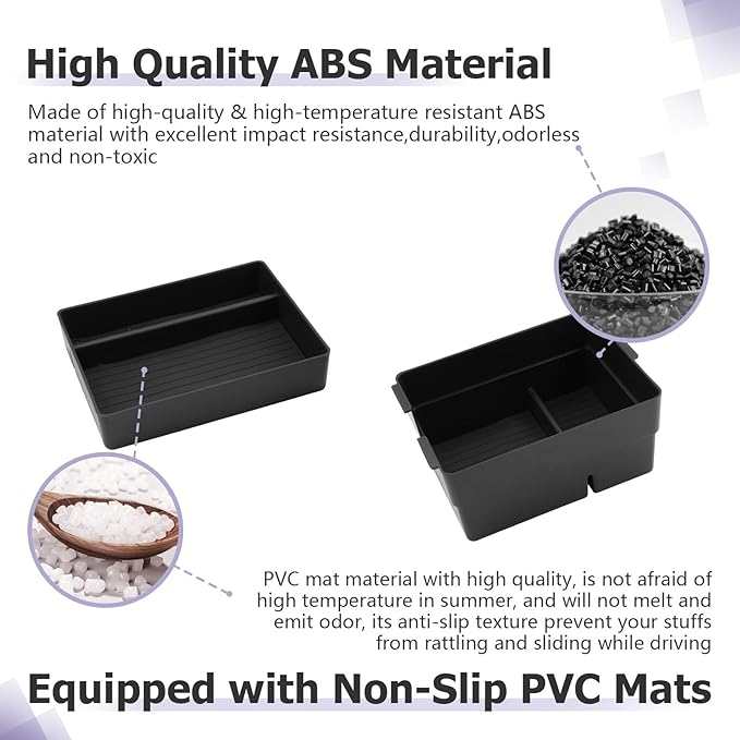 LUWU 2025 2026 Lexus TX Center Console Organizer 2-Pack for 2024 2025 2026 Lexus TX 350/500h/550h+ Accessories Armrest Console Storage Box Glove Organizer Tray ABS Material Black