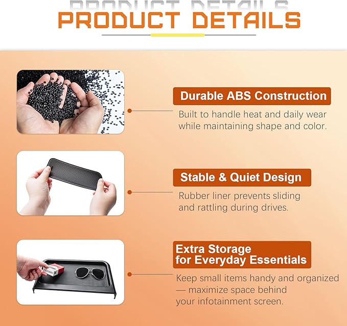 TACOBRO Dashboard Storage Organizer Compatible with Ford Maverick 2025 2026 Accessories, (Only Fit 13.2-in. Audio Multimedia) Interior Insert Center Console Dash Mounted Holders