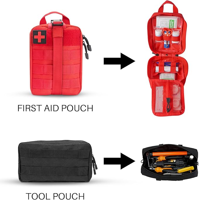 Car Organizer Back Seat – Tactical Seat Back MOLLE Panel with MOLLE Pouches, Universal Car Modular Storage Organizer for Vehicle