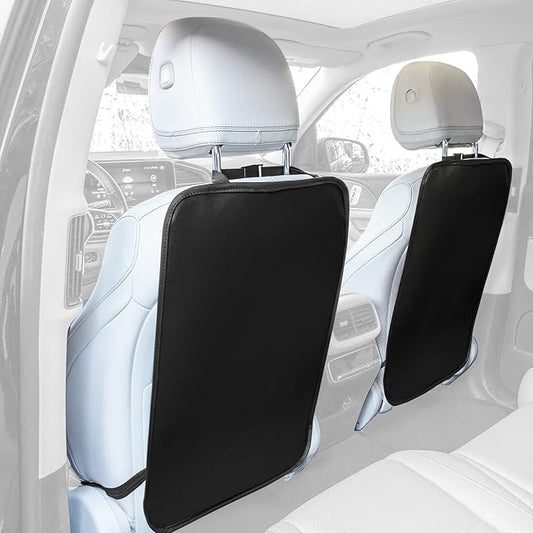 FH Group Faux Leather Auto Seat Back Kick Protectors, Heavy Duty Car Kick Mats for Kids –2-Pack Back Seat Protector for Driver and Passenger Seat