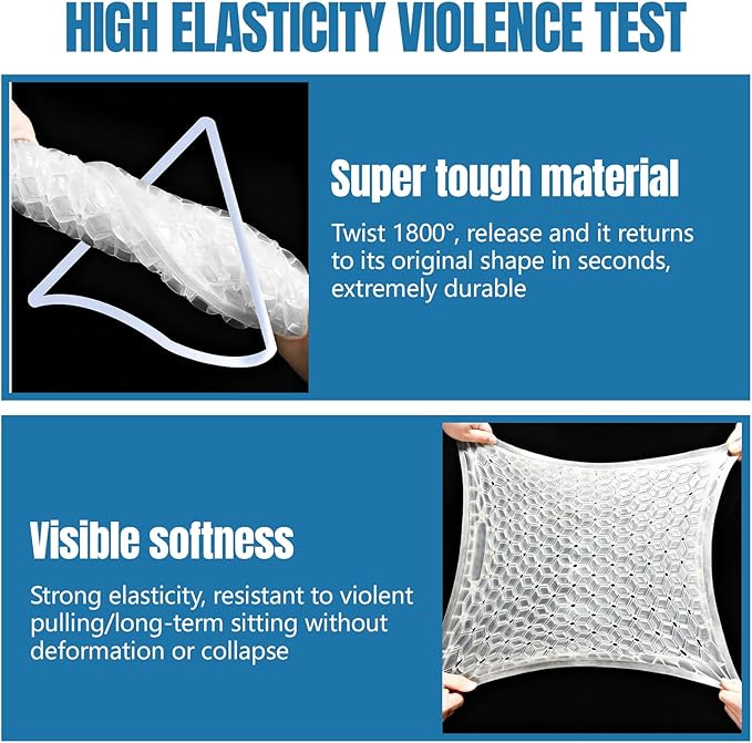 wuyaoyao Thin Gel Car Seat Cushion, Breathable Cooling Seat Cushions for Cars, Non-Slip & Comfortable Automotive Front Seats Cushion Pad for Driver, Chair Protector for Vehicle, Home, Office (Gray)