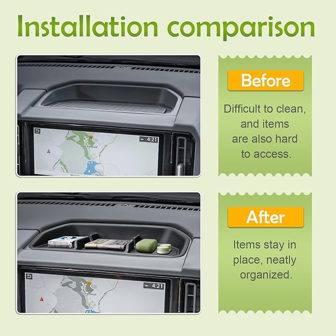 Dash Storage Tray Compatible with 2025 Nissan Frontier Accessories Center Console Dashboard Organizer Interior Insert Compartment Mounted Holder (Not for 2022-2024 Frontier)