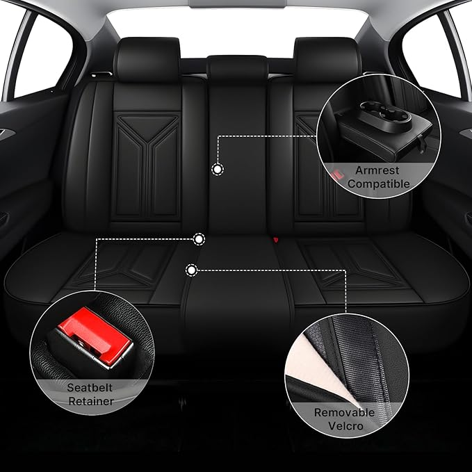 Car Seat Cover for Lexus RX 350 2007-2026,Leather Seat Cover for Car,Breathable Vehicle Cushions Cover Waterproof Protectors Seat Protector, (Full Set,Black)