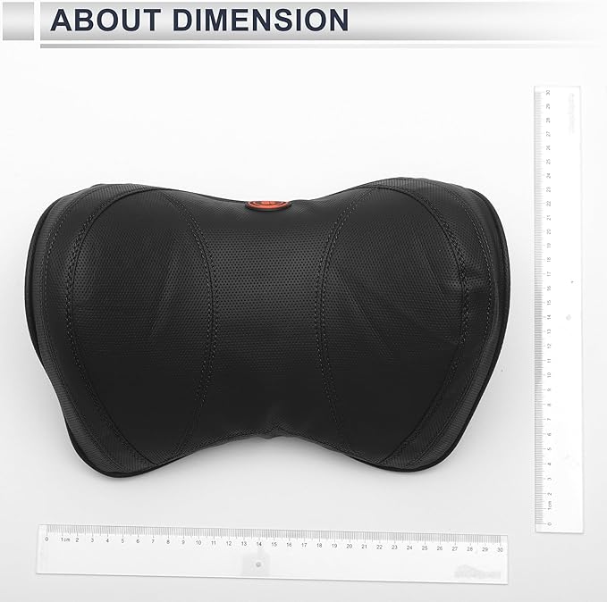 Car Headrest Pillow Ergonomic Comfortable Neck Support Pillow Nappa Leather and Memory Foam Adjustable Width Black 1 Pc for Driving Travel