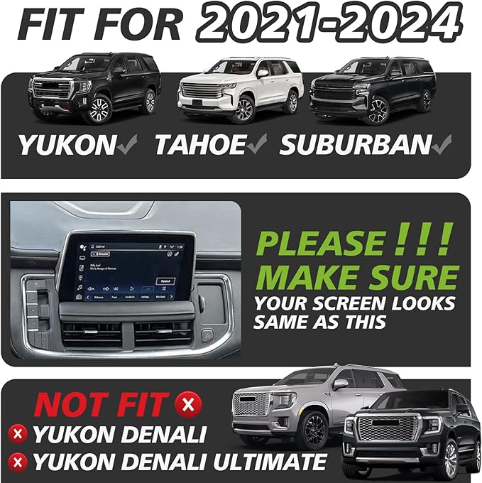 Muslogy Dashboard Storage Box Compatible with 2021 2022 2023 2024 GMC Yukon Chevy Tahoe Suburban Accessories Insert Behind Screen Console Organizer for Tahoe Suburban 2021-2024 Not for Denali(Black)