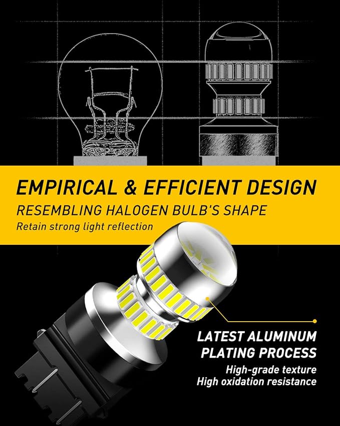 AUXITO 3157 LED Bulb White, Super Bright 3156 3056 3057 4157 3047 4057 3457 4114 LED Bulb for Backup Reverse Tail Brake DRL Signal Parking Lights, Pack of 2