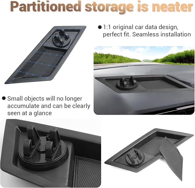 YEE PIN Compatible with VW Tiguan Dashboard Tray Center Console Dash Storage Tray VW Tiguan, Tiguan Dashboard Organizer Tiguan Behind Dash Screen Organizer for 2018-2023 2024 VW Tiguan Accessores