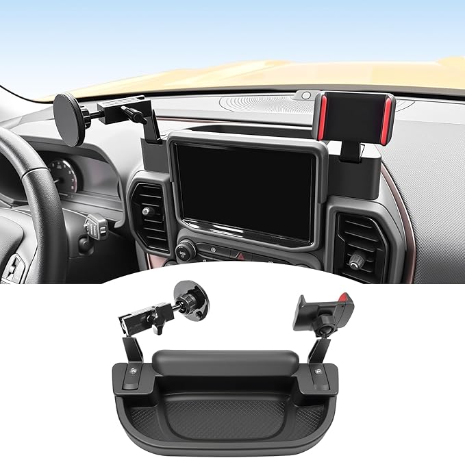 Dashboard Phone Holder Compatible with 2021-2024 Ford Bronco Sport Center Console Organizer Dashboard Phone Multi-Mount Kit for 2023 Bronco Sport Accessories(Bronco Sport 2021-2024)