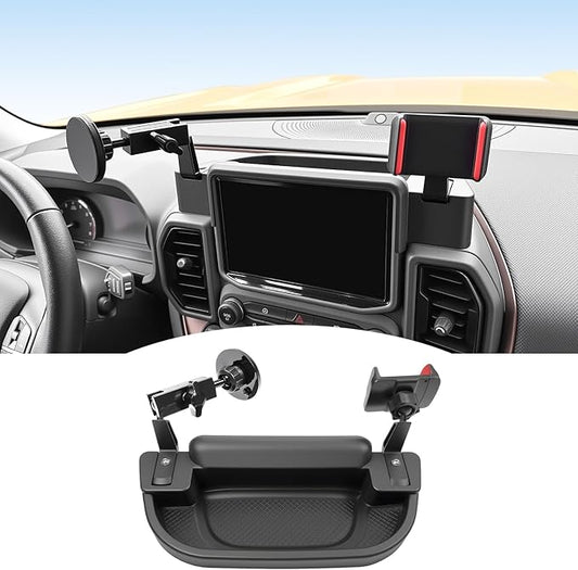 Dashboard Phone Holder Compatible with 2021-2024 Ford Bronco Sport Center Console Organizer Dashboard Phone Multi-Mount Kit for 2023 Bronco Sport Accessories(Bronco Sport 2021-2024)