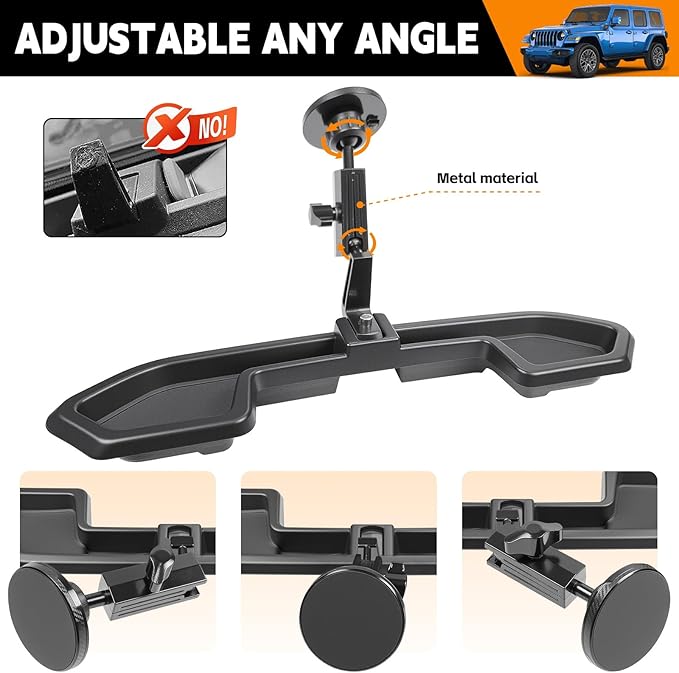 Dashboard Phone Holder Compatible with 2021-2023 Jeep Wrangler JL 4XE Center Console Organizer Dashboard Phone Multi-Mount Kit for Wrangler 4XE Accessories(JL 4XE 2021-2023)