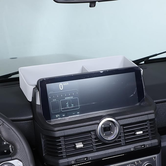 Center Console Dash Organizer for INEOS Grenadier 2020-2025 Accessories, Dashboard Organizer Tray, Navigation Screen Rear Stroage Tray, Dash Panel Insert Behind Screen Silicone Stroage Pallet (Grey)