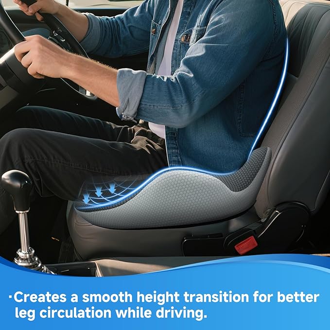 X-Large Seat Cushion for Truck Driver, Upgraded Cushion for Back Support and Pain Relief, Memory Foam with Non-Slip Washable Cover, Relieves Long-Term Truck Sitting and Pain