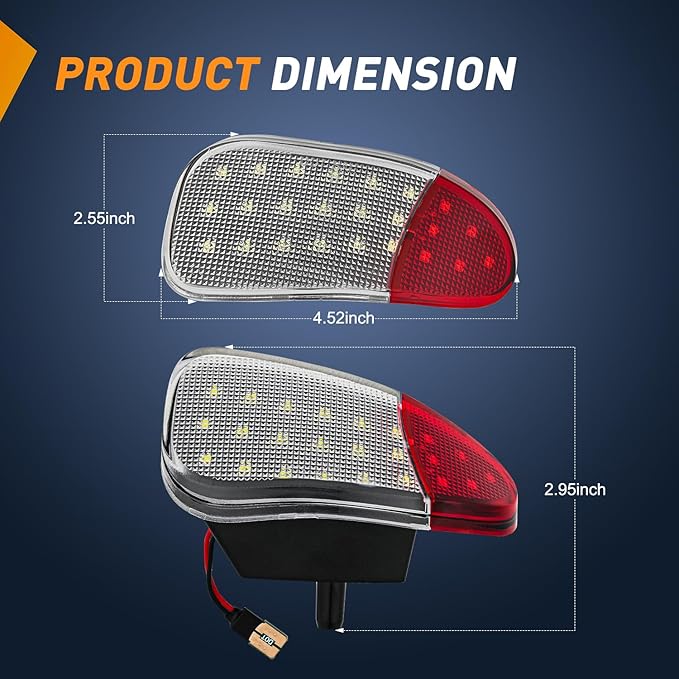 Nilight 2PCS LED Interior Door Panel Light Courtesy Warning Lights White Red Plug and Play Compatible with Ford F-150 1997-2003 F-250 Lobo1997-1999 F-150 SVT 1999-2022 Heritage 2004