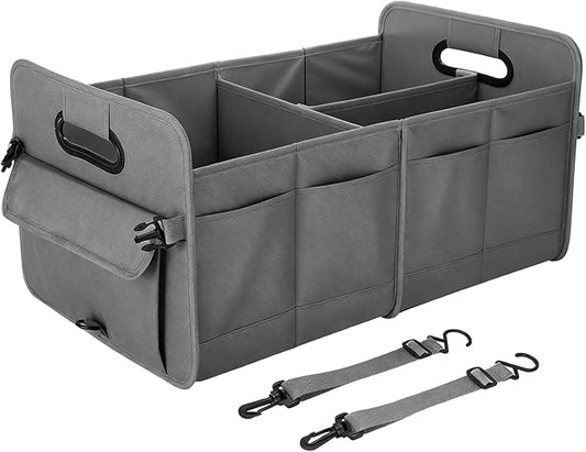 Trunk Organizer SUV, Car Organizers and Storage, NOT-FLIMSY ANTI-SLIDE 70L Spacious Collapsible Sturdy Trunk Organizer for Grocery/Car Accessories/Women Men's Gift, Gray