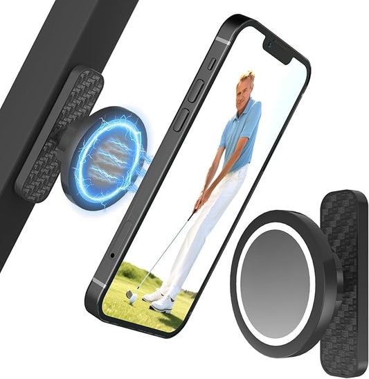 Magnetic Golf Cart Phone Holder - Golf Cart Phone Mount for EZGO, Club Car, Compatible with MagSafe iPhone 16 15 14 13 12 Series Mini, Fits EZGO & More, Ideal Golf Gift for Men & Women