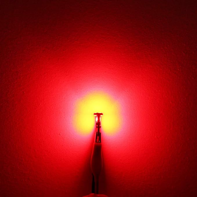 PHINLION 194 LED Red Bulbs Super Bright Wedge 168 2825 175 T10 15-SMD 4014 Chipsets LED Replacement Lamps for Car Interior Dome Map Courtesy Side Marker Tail Parking Lights, Pack of 2