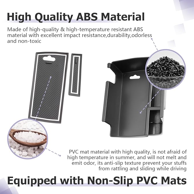 LUWU Center Console Organizer Compatible with Jeep Compass 2021-2026/Dodge Hornet 2023-2026 Accessories Armrest Console Storage Box Insert Tray ABS Material Coin Container White