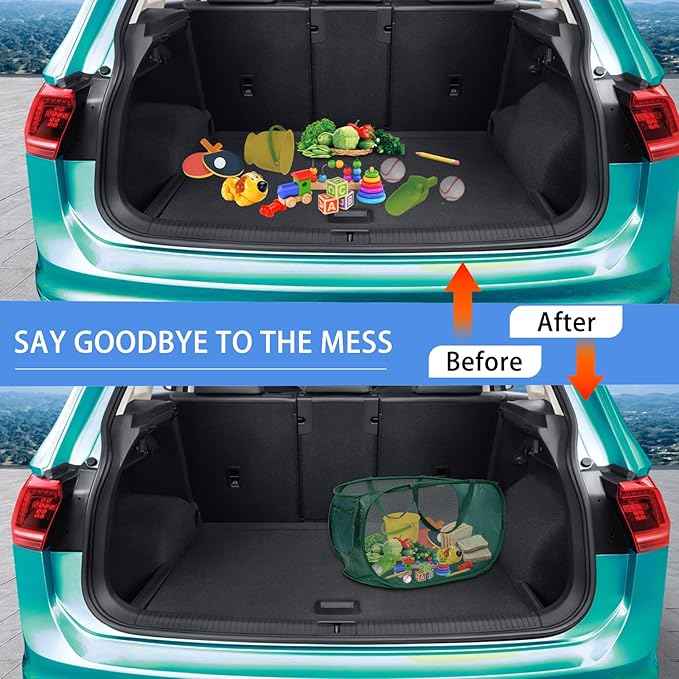 Car Trunk Organizer,Adjustable Car Accessories for SUV Sedan Truck Foldable Car Organizers and Storage - Multi-Purpose Auto Storage Bin for Car (Black/Blue/Beige/Gray)