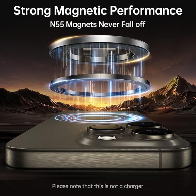 SYNCWIRE Fits MagSafe Car Mount, [All-Metal] Magnetic Phone Holder for Car, [Flexible Three-axis] 360° Rotation Magnetic Car Mount Strong Magnets Car Phone Holder for iPhone 17 16 15 14 Pro Max