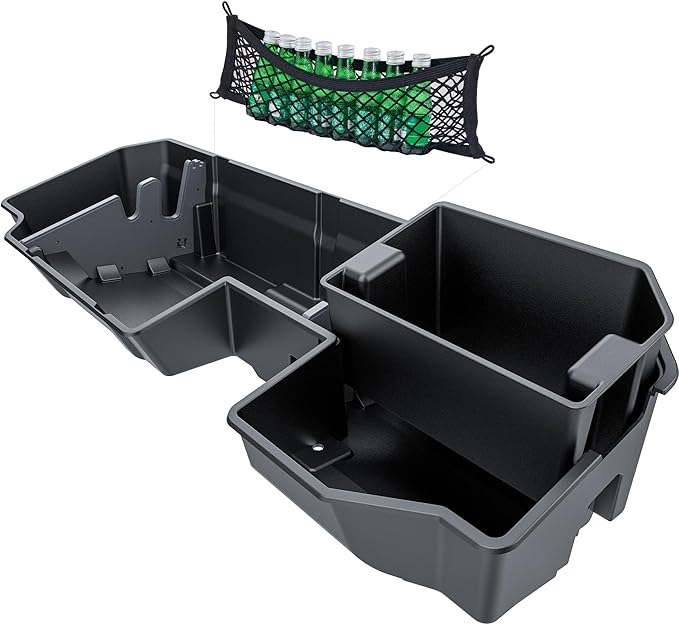 Underseat Storage Compatible with 2020-2025 Chevy Silverado/GMC Sierra 1500(Inclu. 2019 New Gen)&2500 3500 HD Crew&Double Cab, Upgraded Rear Under Seat Organizer Cargo Box