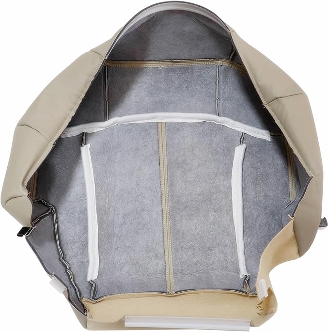 SecosAutoparts Driver Side Front Bottom Leather Seat Cover & Foam Cushion Light Tan# 522 or 922 Compatible with Chevy Silverado Tahoe Avalanche Suburban 1999 2000 2001 2002