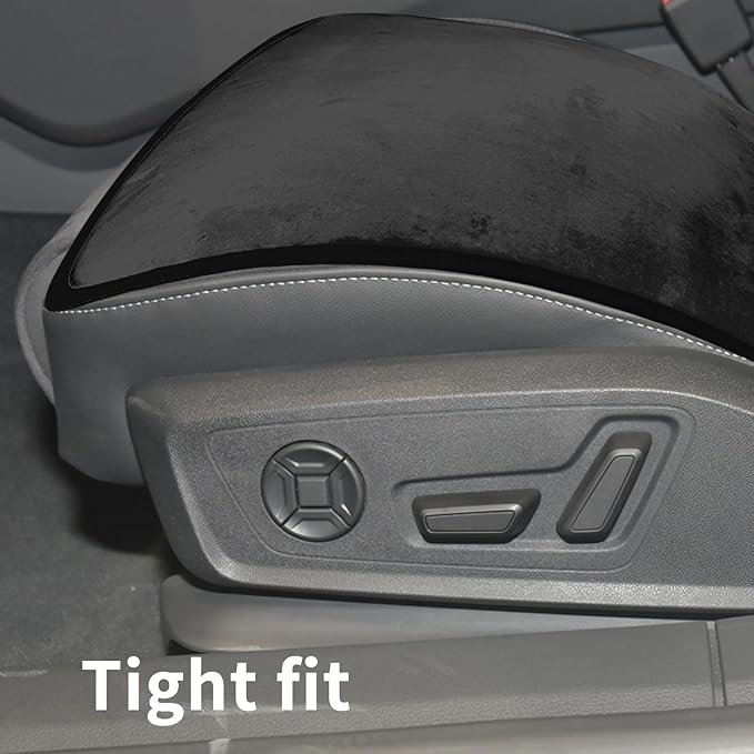 Car Driver Side Seat Cushion,Winter Universal Full Back Seat Cover for Car,Easy to Install(1 Pcs,Black Suede)