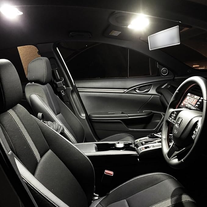 EASY EAGLE LED Interior Car Lights for Honda-Civic-2016-2021: 6 Piece Kit White LED Light Bulbs - Super Bright 6000K + Install Tool