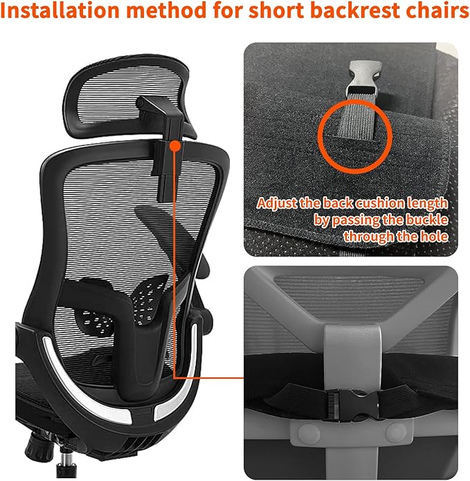 MAXCOM Foldable & Washable Fabric Heated Seat Cushion with Temperature Control & Timer - Whole Back Heating - for Office/Home Use