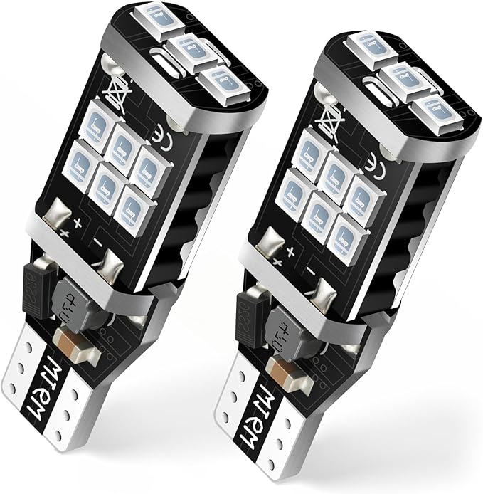 912 921 LED Bulb for Backup Reverse Lights, 2835 15-SMD Chipsets Error Free 300% Super Bright 906 922 W16W T15 LED Lights - (Pack of 2, Blue)