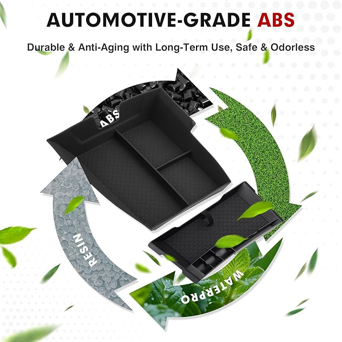 Autorder 2PCS Center Console Organizer for Chevy Chevrolet Equinox 2025-2026 Accessories Center Console Insert Tray Secondary Storage Box with Anti-Slip Mat(Not for Equinox EV)