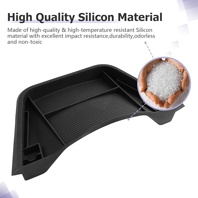 LUWU [Upgrades] 2025 Prius Dashboard Storage Tray Compatible with 2023 2024 2025 2026 Prius Accessories Behind Screen Organizer 2025 Prius Accessories Center Console Box Dash Tray (Silicone)