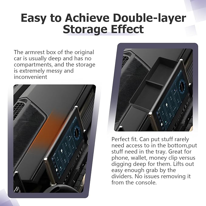 LUWU Dashboard Center Console Organizer Compatible with 2022 2023 2024 2025 2026 GMC Hummer EV Accessories 2025 2026 Hummer EV Center Console Organizer Armrest Organizer Insert Tray (Black)