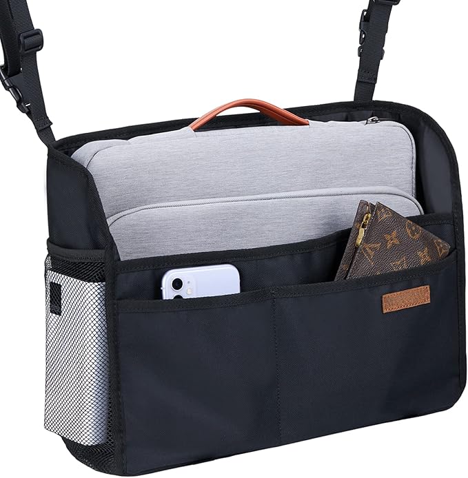 WLLWOO WLLWOO Car Net Pocket Handbag Holder Between Seats Back Storage Organizer Purse Holder for Console Front Seat Storage Barrier