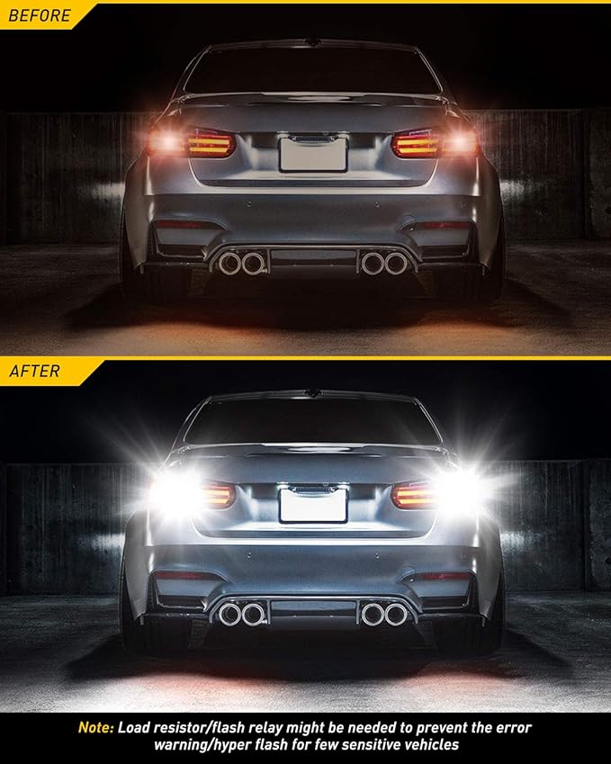 AUXITO 3157 LED Bulb White, Super Bright 3156 3056 3057 4157 3047 4057 3457 4114 LED Bulb for Backup Reverse Tail Brake DRL Signal Parking Lights, Pack of 2