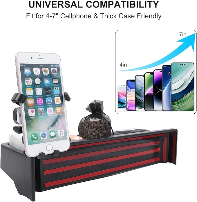 Center Console Dashboard Storage Box Phone Holder Mount for Hummer EV Accessories 360 Degree Rotatable Phone Holder Stand Dash Tray Organizer for Hummer EV SUV Pickup 2022-2026 (American Flag/E)